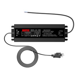 JOTEC LED Driver 150 Watts DC 12V Low Voltage Transformer,Waterproof IP67 LED Power Supply, Adapter with 3-Prong Plug 4.92 Feet Cable for Any 12V DC led Lights, Computer Project, Outdoor Light