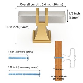 Lepatape 25 Pack Cabinet Knobs Brushed Nickel and Gold Dresser Drawer Knobs Silver and Gold Cabinet Knobs Kitchen Cabinet Hardware