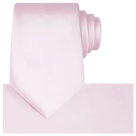 KissTies - Juego de corbata de satén para hombre y corbata cuadrada de bolsillo, Rosado (Petal Pink), Talla única