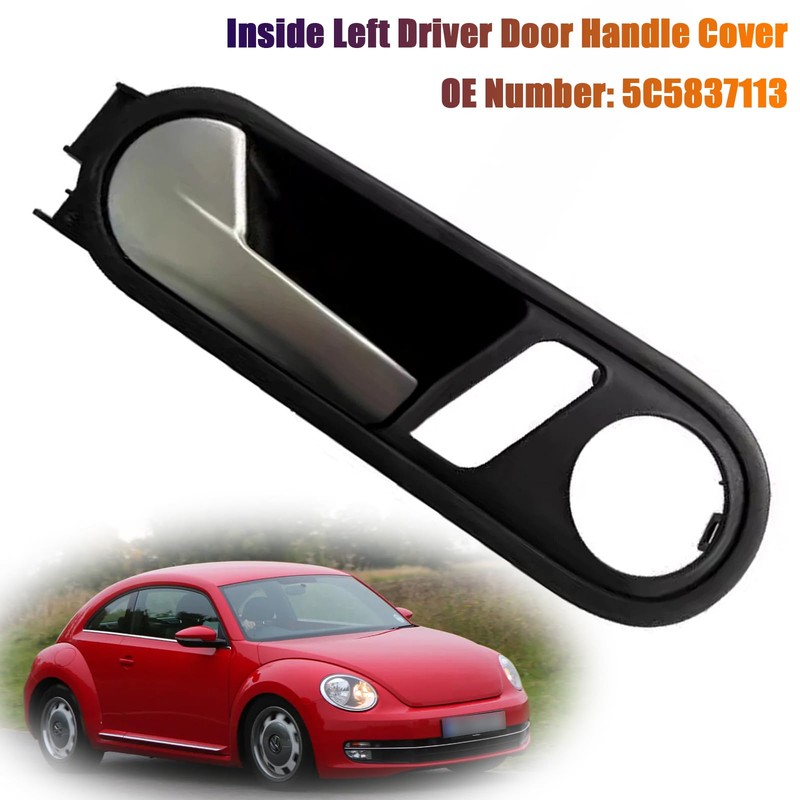 Topteng Interior Left Driver Door Handle Cover 5C5837113 for VW