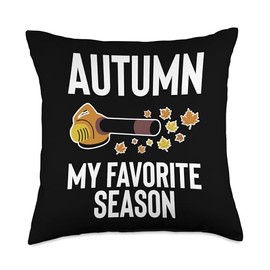 Autumn My Favorite Season Leaf Blower Throw Pillow