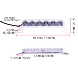 YnGia Motorcycle Flashing Rear Tail Light, 2PCS Brake Stop Light License Plate Light Emergency Strobe Light 6 LED Red & Blue Safety Warning Tail Lamp 12V