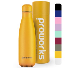Proworks Performance Stainless Steel Sports Water Bottle | Double Insulated Vacuum Flask for 12 Hours Hot & 24 Hours Cold Drinks - Great for Home, Work, Gym & Travel - 1L - BPA Free – Mellow Yellow