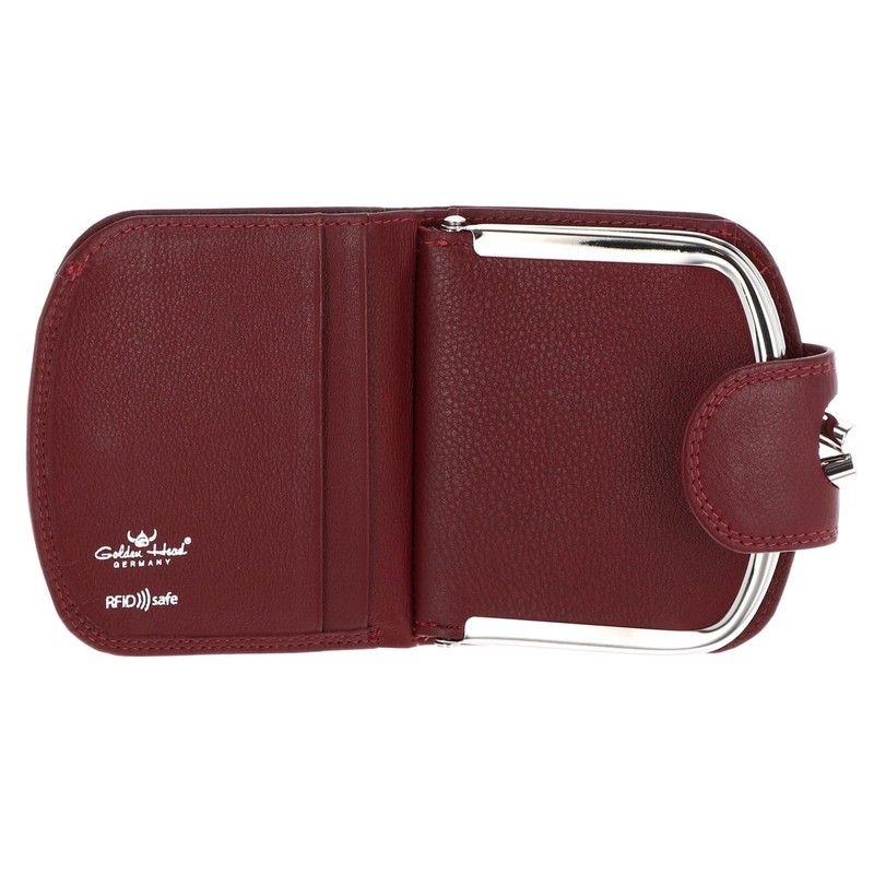 Golden Head Polo RFID Protect French Coin Purse Wallet Red,