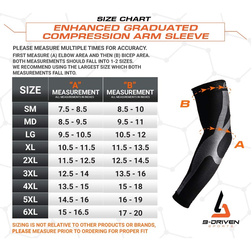 Enhanced Graduated Compression Arm Sleeve For Men Women - Basketball,