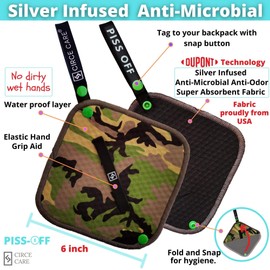 CIRCE CARE Pee Cloth:Silver Infused Pee rag for Women who Pee Outdoors, Reusable Absorbent Wipes, Eco alt. to Toilet Paper, Female Urination Solution for Camping, Hiking (2pc Combi- Galaxy+Camo)