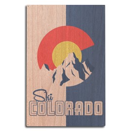 Lantern Press Ski Colorado - Colorado (10x15 Wood Wall Sign, Wall Decor Ready to Hang)