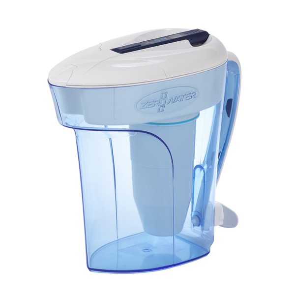 ZeroWater 12-Cup Ready-Pour 5-Stage Water Filter Pitcher 0 TDS for Improved Tap Water Taste - NSF Certified to Reduce Lead, Chromium, and PFOA/PFOS