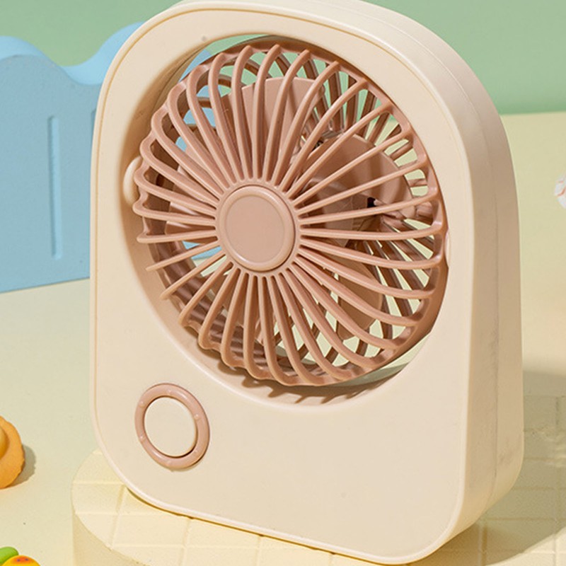 Small Desktop Fan Portable 115 Degreees Wind Direction Adjustment Cute