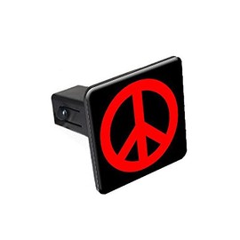 GRAPHICS & MORE Peace Sign Red Tow Trailer Hitch Cover Plug Insert 1 1/4 inch (1.25")