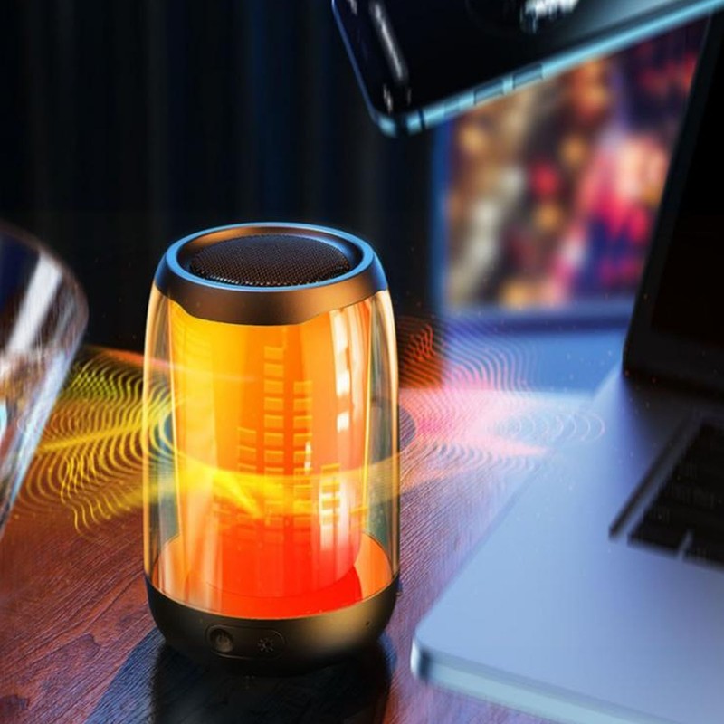 Portable Bluetooth Speaker with Night Light Multifunction LED Dazzling Night