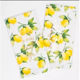 8 Oak Lane New! Set of Two Lemon Kitchen Towel Set