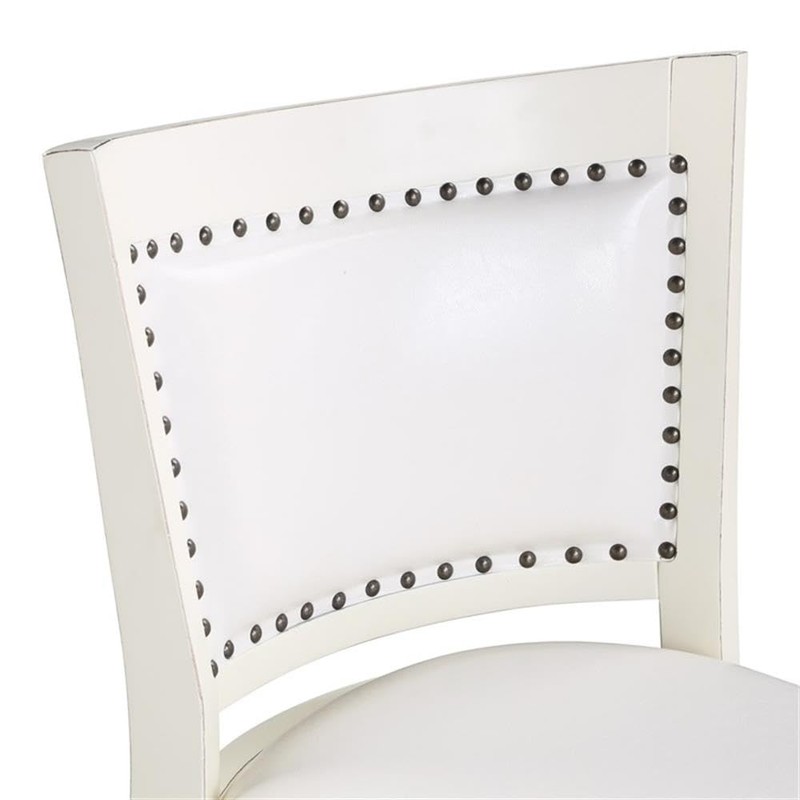 Boraam Bristol Swivel Stool-Distressed White, 24" Counter Height