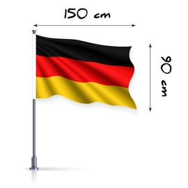 German Flag 90 x 150 cm - Germany Polyester Flag with Rod Loop Weather Resistant Vivid Colour and Suitable for Indoor and Outdoor Use Flag (GERMANY)