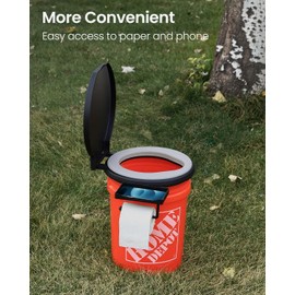 TRIPTIPS Portable Toilet with Soft Cushion, 5 Gallon Rotatable Lid, Adults and Kids Camping Toilet Seat for 5 Gal Bucket