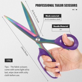 Lanties 9 Inch Fabric Scissors Tailor Sewing Shears for Fabric Cutting Heavy Duty Tailor Scissors for Quilting Sewing and Dressmaking with Tape Measure, Thread Snip, Seam Tool(Colored, Stylish Style)