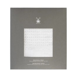 MÜHLE ‘Waffle Pique' Shaving Towels Luxury Shave Accessory 60 x 45cm 2 Pack Gift