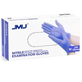 JMU Nitrile Gloves Medium, 200 Count Gloves Disposable Latex Free, 3.5 Mil Medical Exam Gloves, Violet Blue