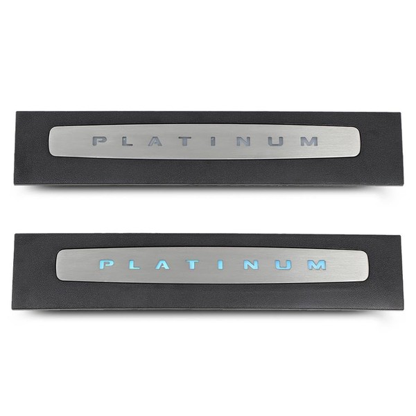 PIT66 LED Illuminated Platinum Door Sill Plate Set Compatible with