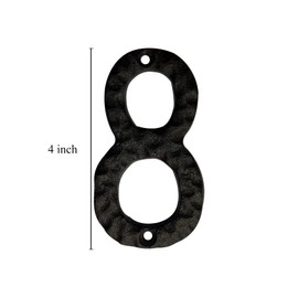 TripDock 4 Inch House Numbers for Outside, Cast Iron Metal Address Home Number, Unique Craftsman-style Look, Black Number 8