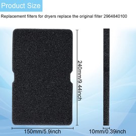 EATBALE Tumble Dryer Evaporator Filter Sponge for Beko Grundig Blomberg ElektraBregenz 2964840100, Dryer Sponge Filter 240 x 150 x 10mm Lint Filter for Heat Pump and Condenser Dryer (3 Pack)