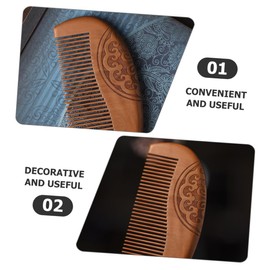 SAFIGLE Natural Peach Wood Comb Fine Tooth Wooden Comb for Women Detangling Styling for Curly and Thick Hair
