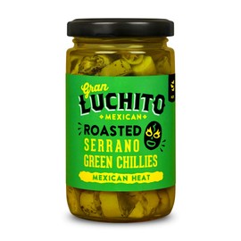 Gran Luchito Roasted Serrano Green Chillies, 215g