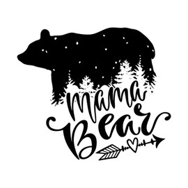 MAMA Forest Bear, PAPA Forest Bear or Grandma Bear Forest Vinyl DecalMama Bear Vinyl Decal Sticker|White|Cars Trucks SUVs Vans Laptops Walls Glass Metal|5.5" X 5.25"