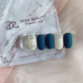 [Handmade Nail Tips] Feminine see-through checked nails / [수제네일팁] 여성스러운 시스루 체크네일