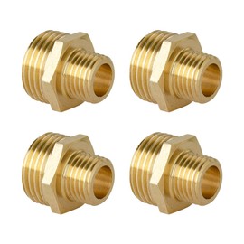Feelers Brass Misting Spray Nozzle Adapter, 1/2" Male to 1/4" Male Connect Fitting (Pack of 4)