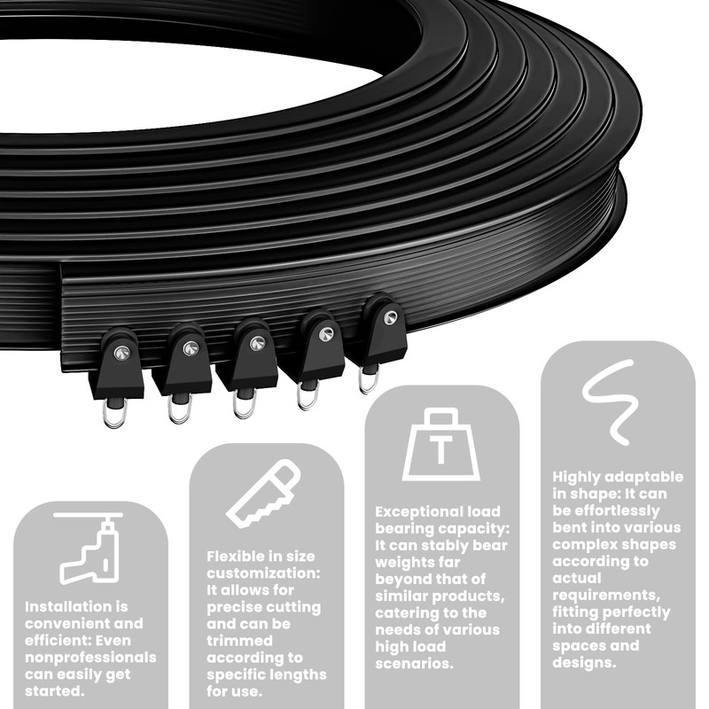 JILRON Room Divider Curtain Ceiling Curtain Track Set for Blackout
