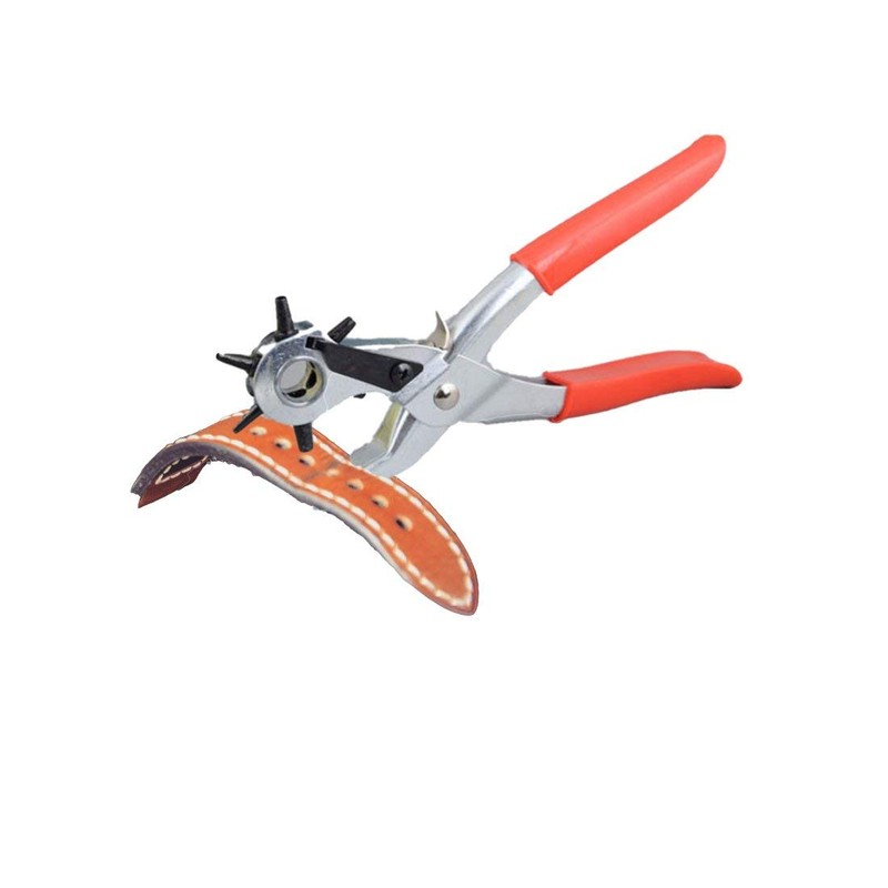 JZK Leather Hole Punch, Multi-Sized Belt Hole Puncher, Heavy Revolving