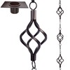 Rain Chain Bird Cage Set 8.5Ft, Not Rust Wrought Iron