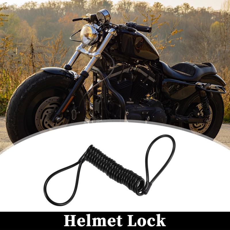 X AUTOHAUX Black Motorcycle Disc Lock Cable Universal Anti-theft Wheel