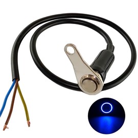 Gebildet 5A/12V Universal Latching Stainless Steel Blue LED Motorcycle Switch ON-Off Handlebar Adjustable Mount Waterproof Switches Button