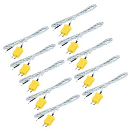 MECCANIXITY 10pcs K Type Thermocouple Mini Connector Temperature Sensor Probes Fiberglass 3.3ft -50 to 400°C(-58 to 752°F)