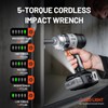 Litheli Cordless Impact Wrench Kit, 1/2 Inch Hog Ring Impact