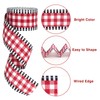 KINGLAKE Red White Black Wired Ribbon – 2.5 Inch x