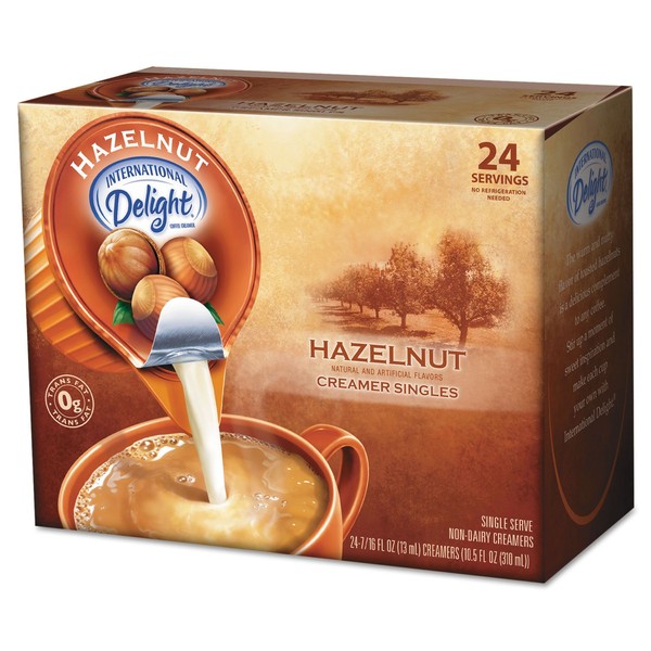 International Delight Non-Dairy Hazelnut, 24 Count .44OZ, Single-Serve Coffee Creamers