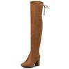 Vepose Women's Over The Knee High Boots Camel Suede Thigh