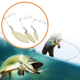 Briny River 24pcs Willow Fishing Spinnerbait Kits Stainless Steel with Colorado Nickel Blade for DIY Making Fishing Lures Gold Silver (L M S)