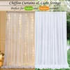 10ft x 7ft White Chiffon Backdrop Curtain with Lights String