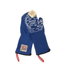 Michigan Mittens L’Oven Long Hot Oven BBQ Mitt Kitchen Cooking Pot Holder, Set of 2 Blue Map Mittens in Upper and Lower Peninsula Pair, Made in USA