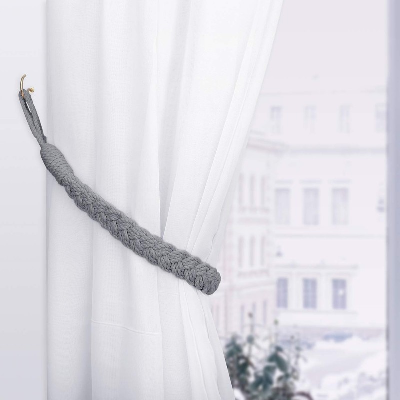 Set of 2 Lewondr Curtain Tiebacks Braid Rope Tiebacks Easy