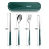 INKULEER - Juego de cubiertos de viaje de acero inoxidable