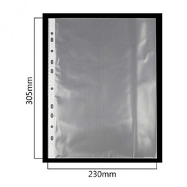 SENRISE A4 Files Sleeves, 100pcs Punched Filing Folders 30 Micron Everyday Plastic Punched Punch Pockets for Folders Filing Wallets Sleeves