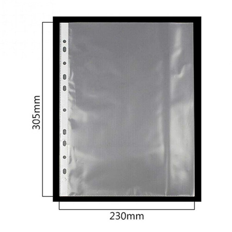 SENRISE A4 Files Sleeves, 100pcs Punched Filing Folders 30 Micron