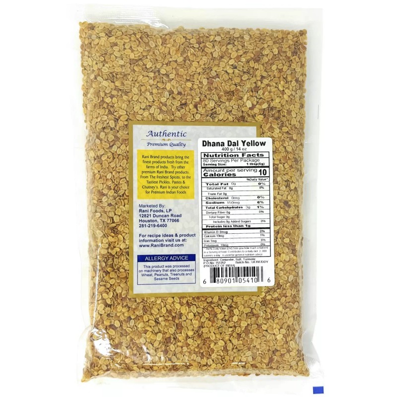 Rani Dhana Dal (Roasted Coriander Seeds) Yellow 14oz (400g)