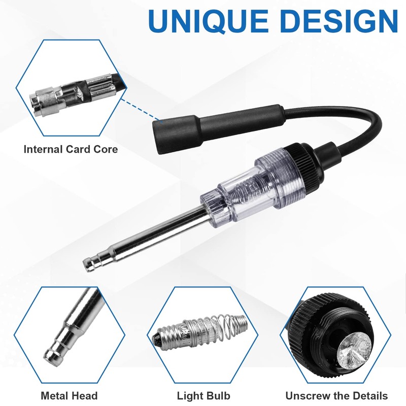2PCS Inline Spark Plug Testers, Small Armature Diagnostic Detector Tool,