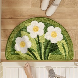 Tyrafry Luxury Bathroom Rugs Shaggy Bath Mats, Super Absorbent Shower Mat, Multi-Size Washable Non-Slip Bathroom Mats for Bath Showers, Green, 20"X31"